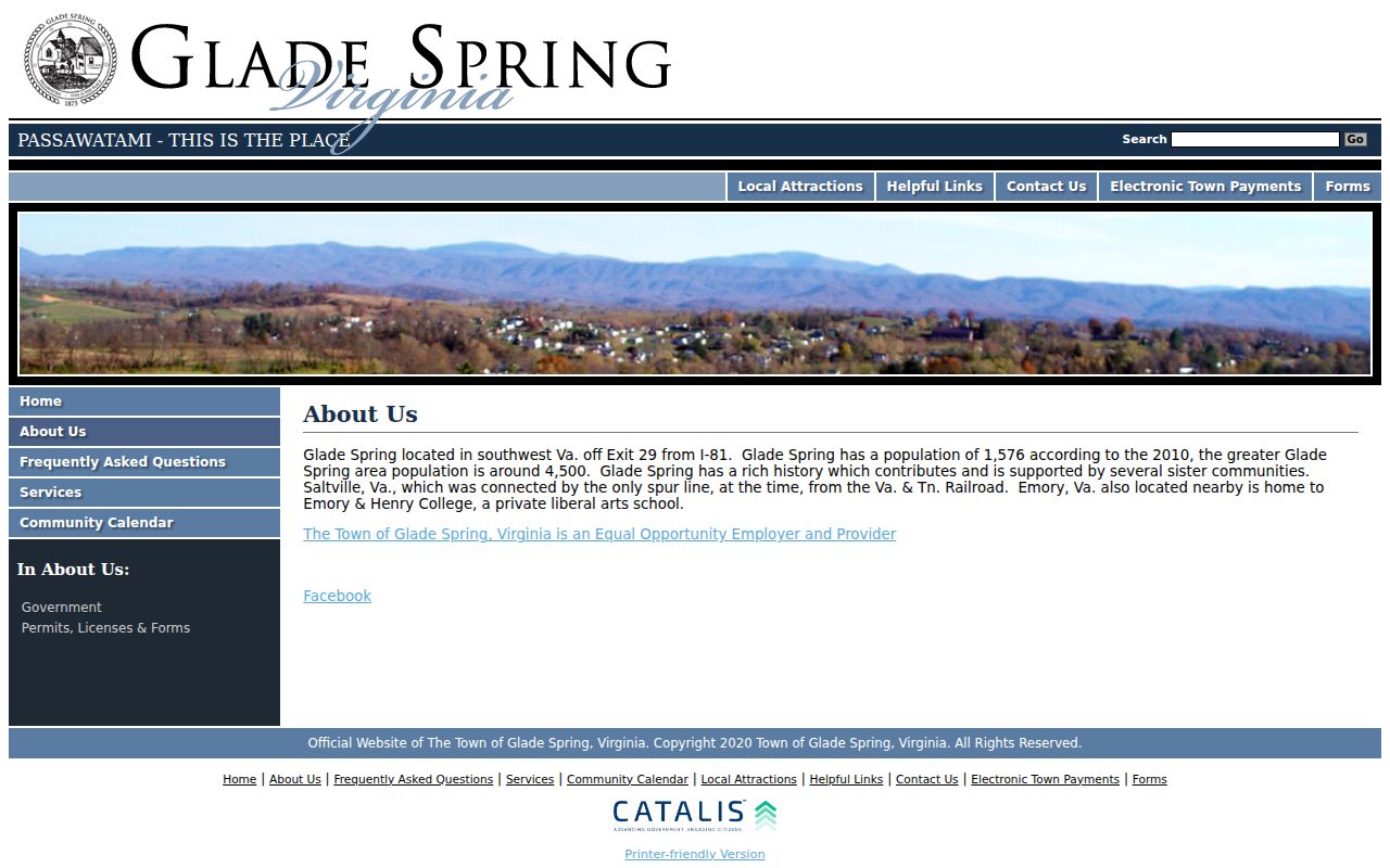 Glade Spring criminal records context from the town history page