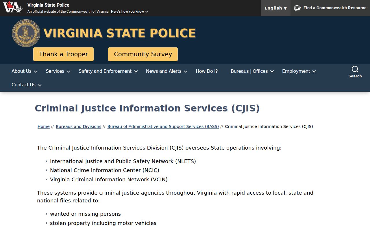 Washington County sex offender registry unit contacts at VSP